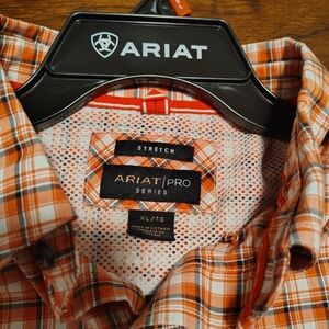 Ariat Pro Men's Orange Plaid Shirt